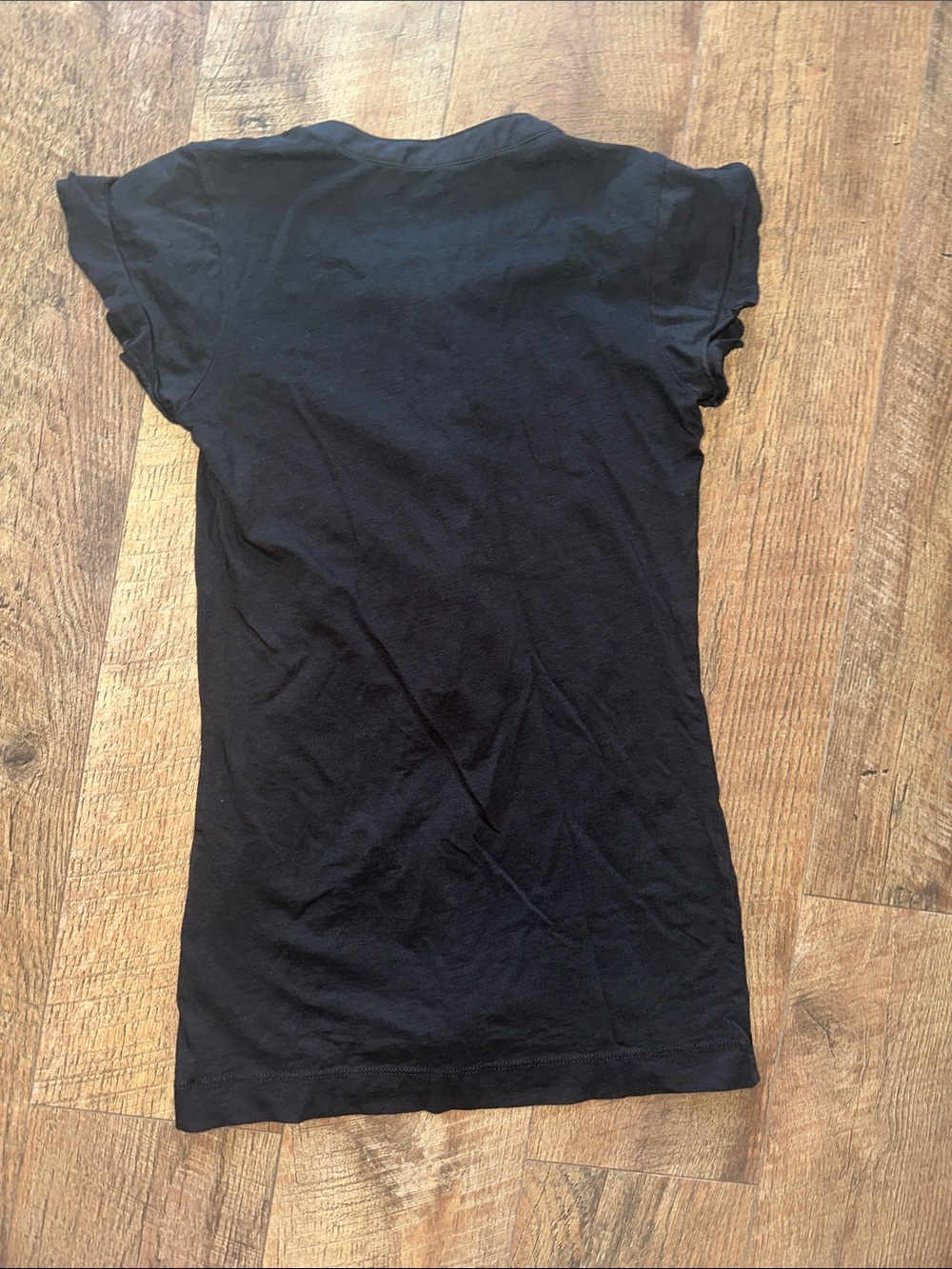 Theory Black Short-Sleeve Ruffle-Front Tee - Picture 6 of 6